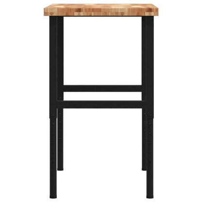 Werkbank rechthoekig 100x60x(73-99,5) cm massief acaciahout