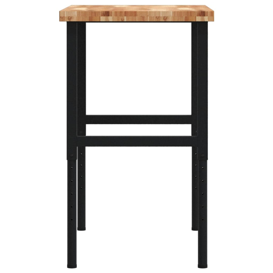 Werkbank rechthoekig 100x60x(73-99,5) cm massief acaciahout