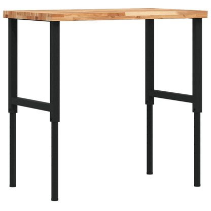 Werkbank rechthoekig 100x60x(73-99,5) cm massief acaciahout