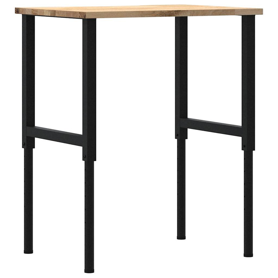 Werkbank 80x60x(71,5-98) cm massief eikenhout