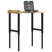 Werkbank massief eikenhout 80x60x(71,5-98) cm