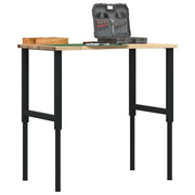Werkbank 100x60x(71,5-98) cm massief eikenhout metaal