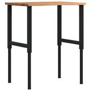 Werkbank 80x60x71.5-98 cm massief eikenhout