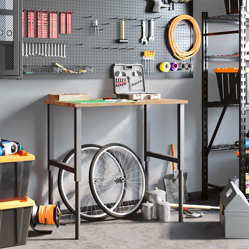 Werkbank 100x60x(71,5-98) cm eikenhout lichtbruin