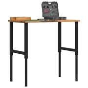 Werkbank 100x60x71.5-98 cm massief eikenhout