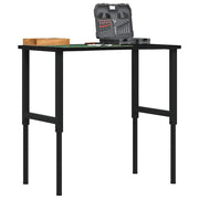 Werkbank 100x60x71,5-98 cm eikenhout donkerbruin