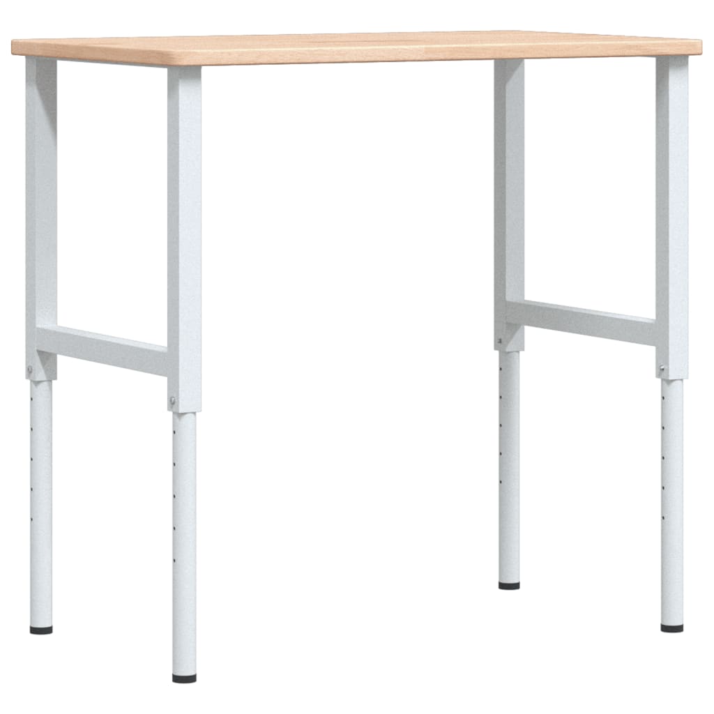 Werkbank rechthoekig 100x60x(71,5-98) cm massief eikenhout