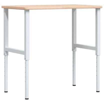 Werkbank rechthoekig 100x60x(71,5-98) cm massief eikenhout