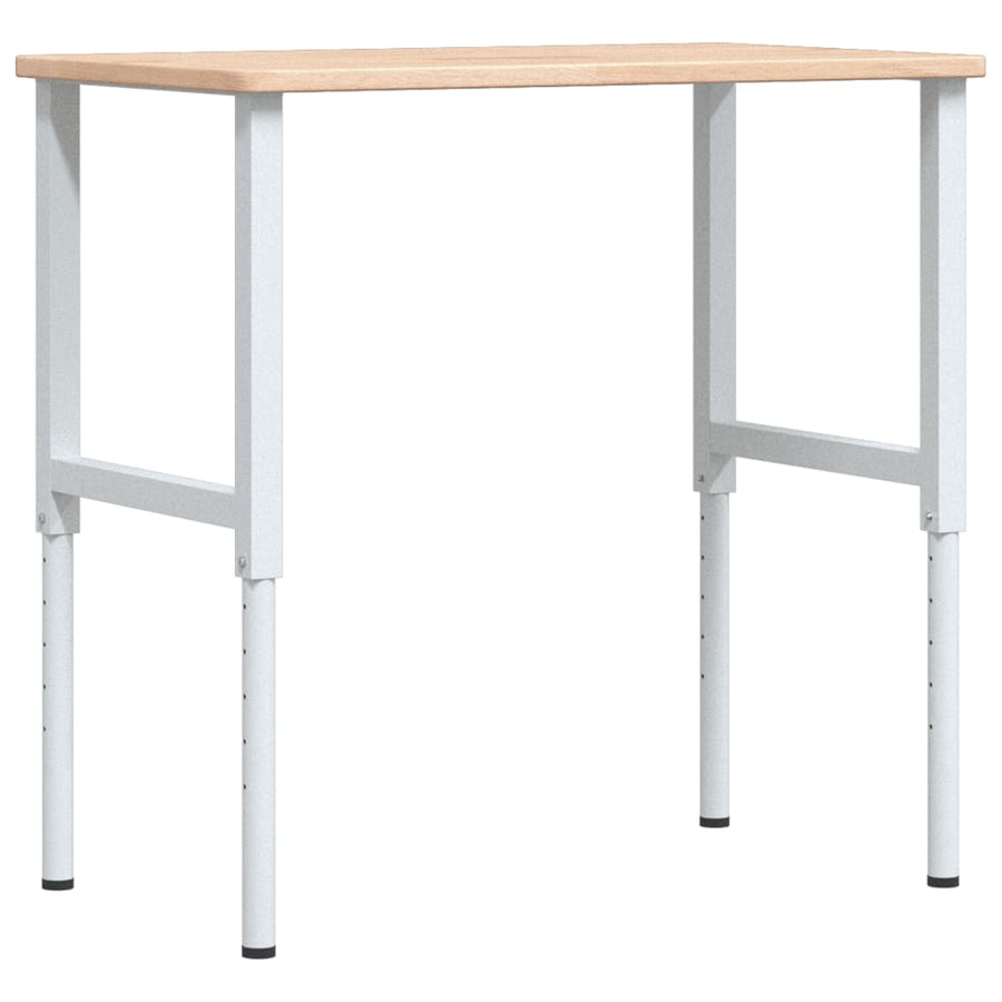 Werkbank rechthoekig 100x60x(71,5-98) cm massief eikenhout