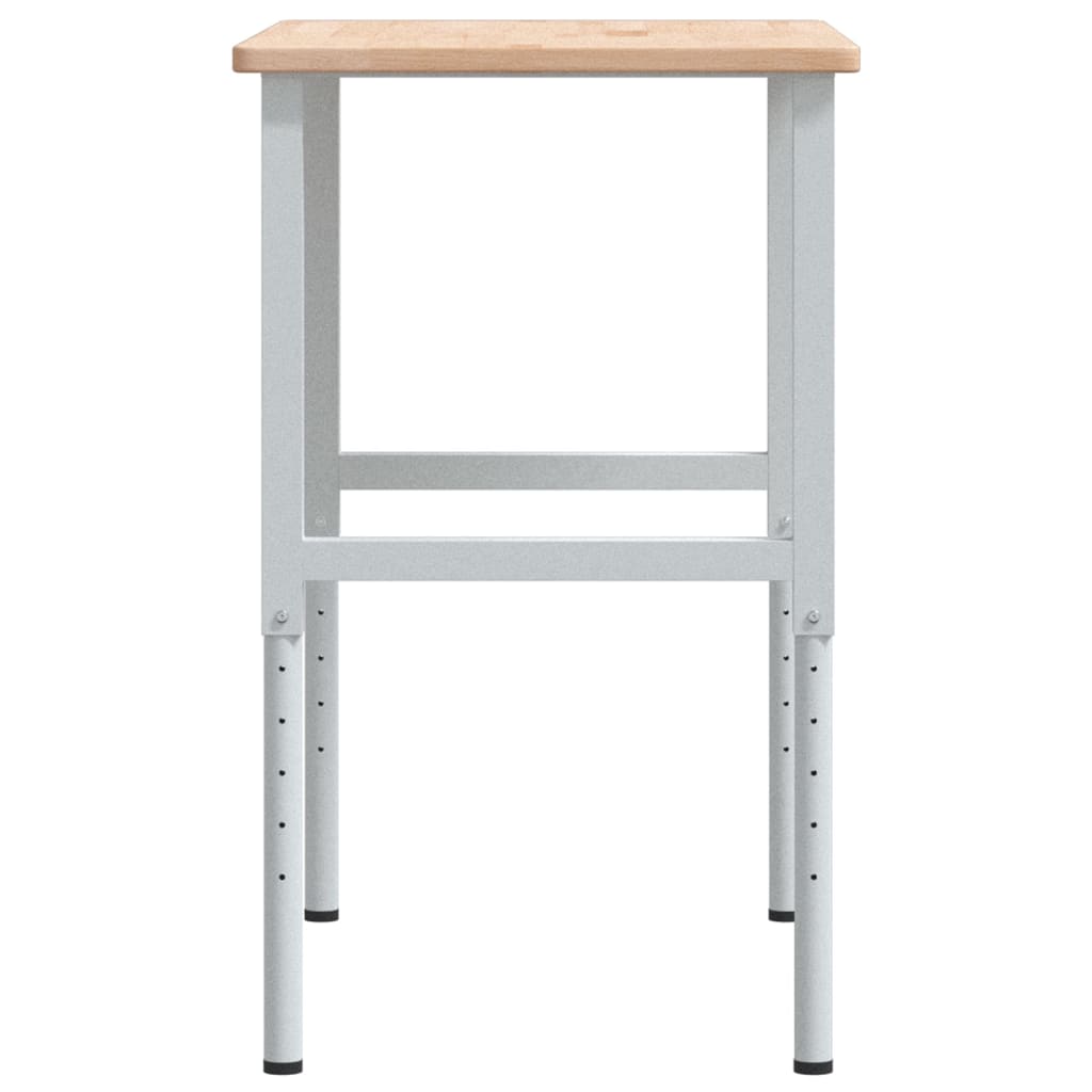 Werkbank rechthoekig 100x60x(71,5-98) cm massief eikenhout