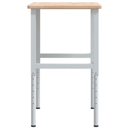Werkbank rechthoekig 100x60x(71,5-98) cm massief eikenhout