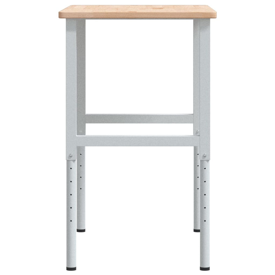 Werkbank rechthoekig 100x60x(71,5-98) cm massief eikenhout