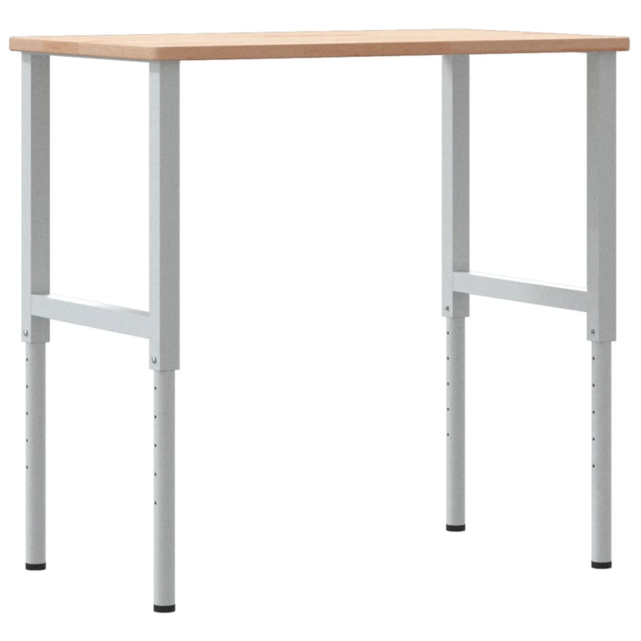 Werkbank rechthoekig 100x60x(71,5-98) cm massief eikenhout