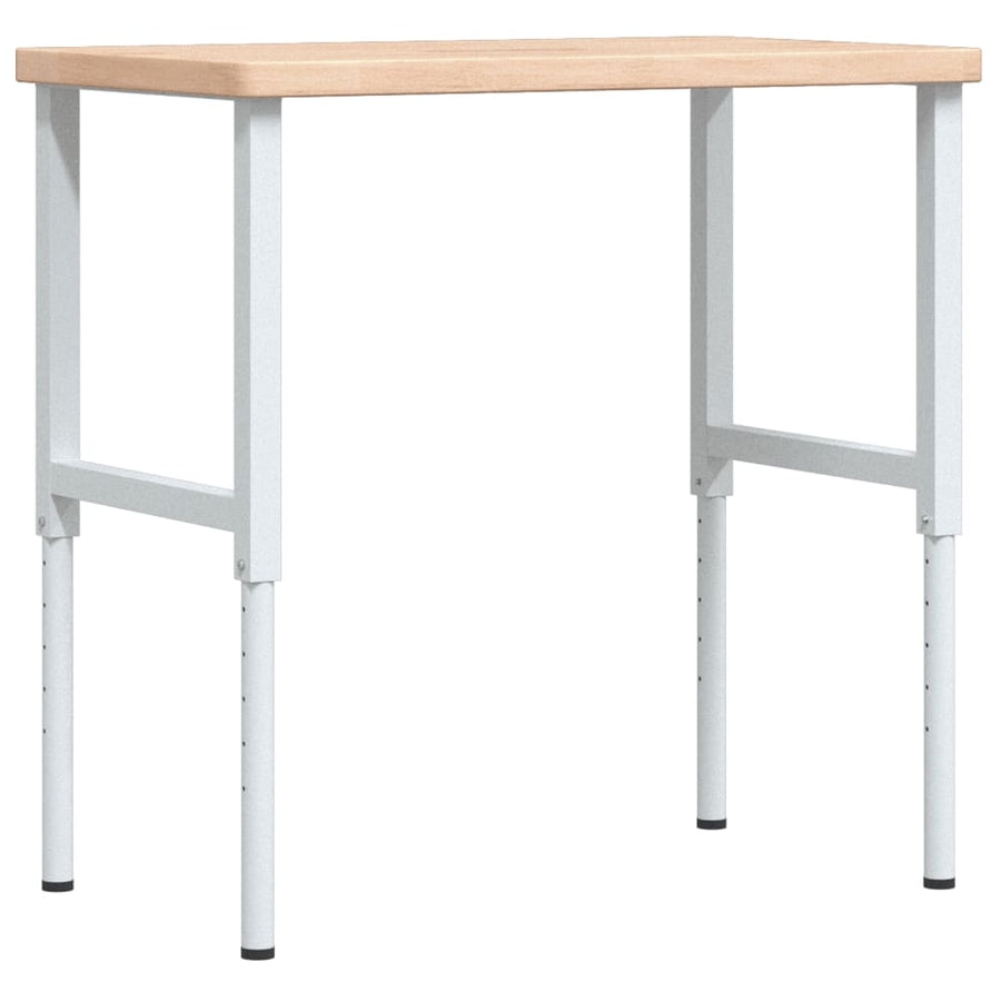 Werkbank rechthoekig 100x60x(73-99,5) cm massief eikenhout