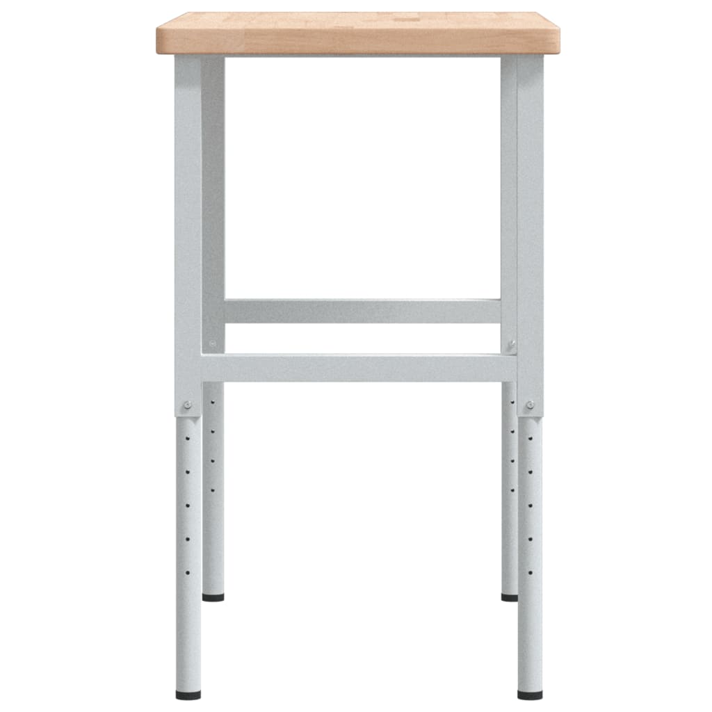 Werkbank rechthoekig 100x60x(73-99,5) cm massief eikenhout