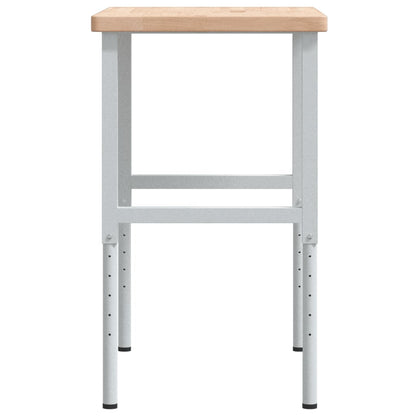 Werkbank rechthoekig 100x60x(73-99,5) cm massief eikenhout