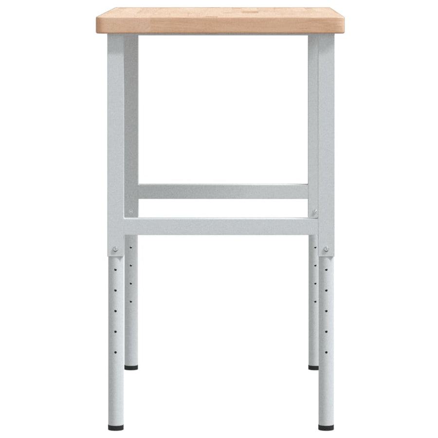 Werkbank rechthoekig 100x60x(73-99,5) cm massief eikenhout