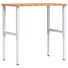 Werkbank rechthoek 100x60x(71,5-98) cm eikenhout lichtbruin