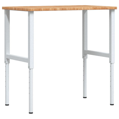 Werkbank rechthoek 100x60x(71,5-98) cm eikenhout lichtbruin