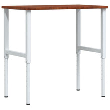 Werkbank rechthoek 100x60x(71,5-98) cm eikenhout donkerbruin