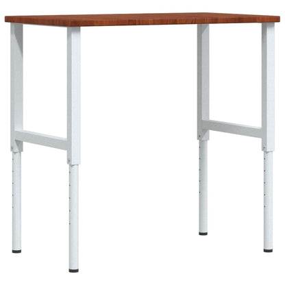 Werkbank rechthoek 100x60x(71,5-98) cm eikenhout donkerbruin