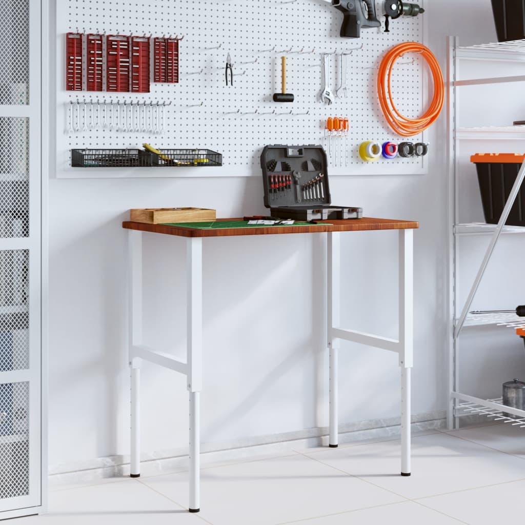 Werkbank rechthoek 100x60x(71,5-98) cm eikenhout donkerbruin