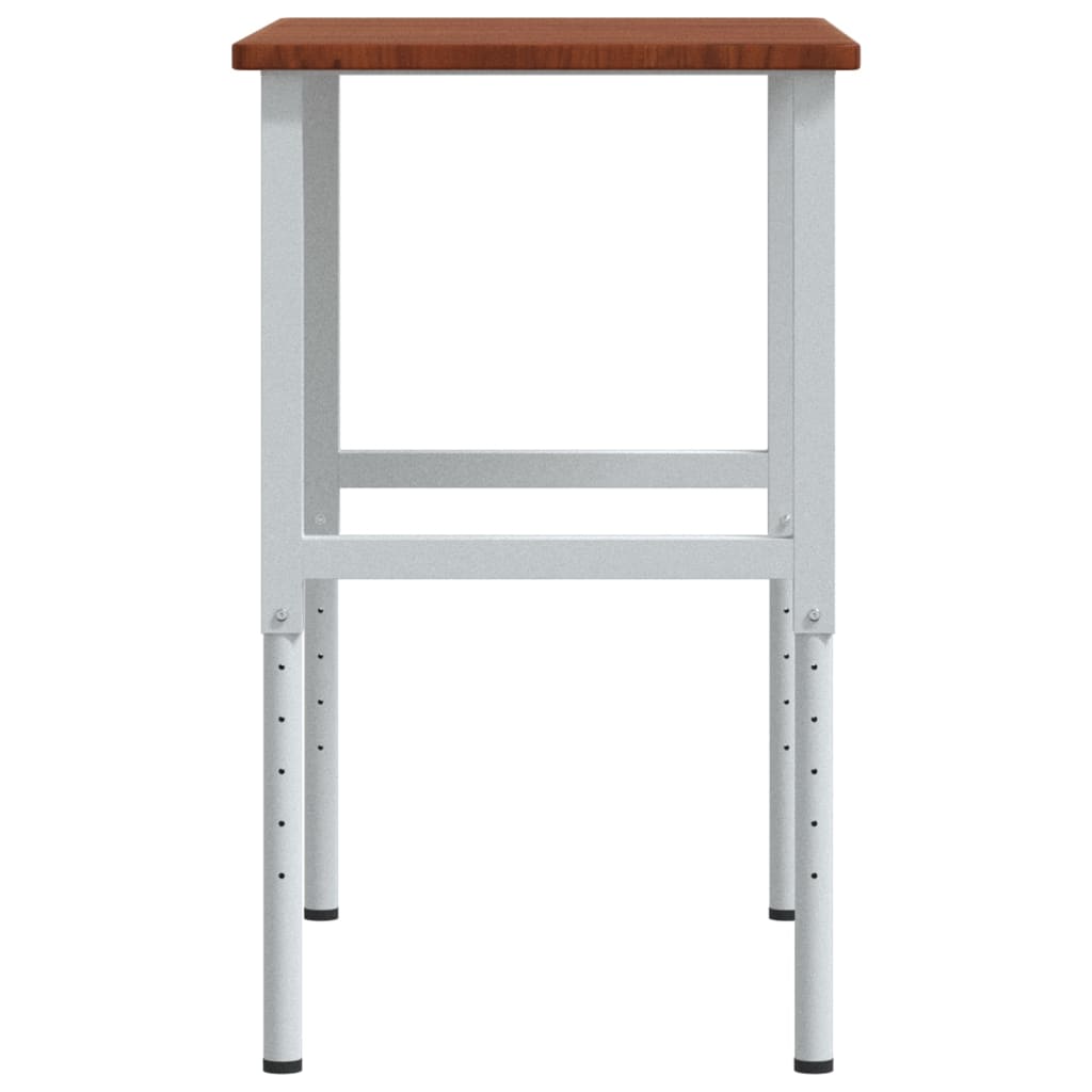 Werkbank rechthoek 100x60x(71,5-98) cm eikenhout donkerbruin