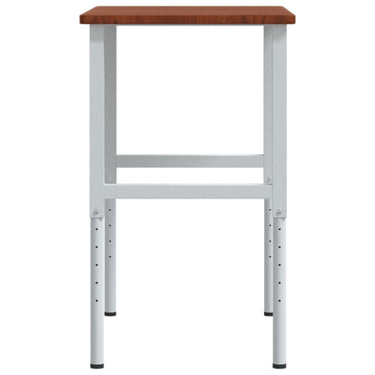 Werkbank rechthoek 100x60x(71,5-98) cm eikenhout donkerbruin