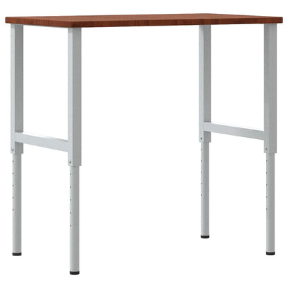 Werkbank rechthoek 100x60x(71,5-98) cm eikenhout donkerbruin