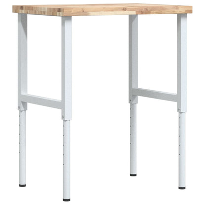 Werkbank rechthoekig 80x60x(73-99,5) cm massief acaciahout