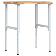 Werkbank rechthoekig 80x60x(73-99,5) cm massief acaciahout