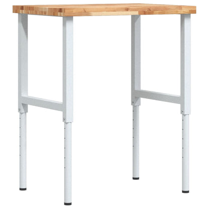 Werkbank rechthoekig 80x60x(73-99,5) cm massief acaciahout