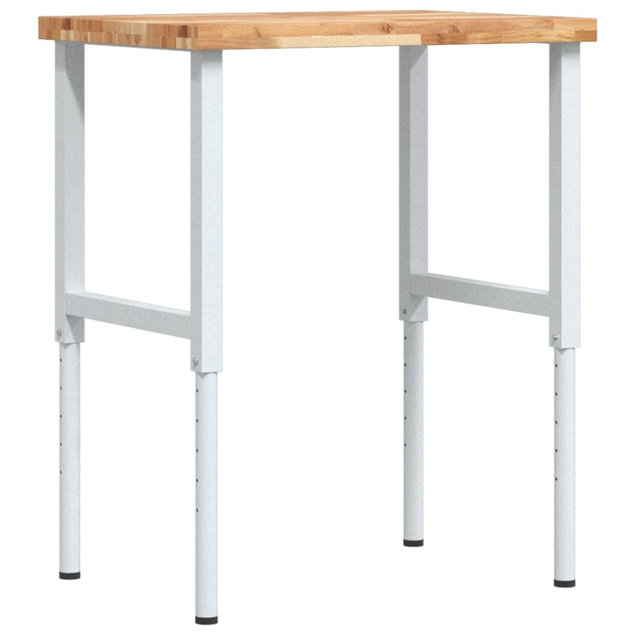 Werkbank rechthoekig 80x60x(73-99,5) cm massief acaciahout