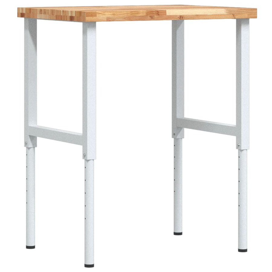 Werkbank rechthoekig 80x60x(73-99,5) cm massief acaciahout