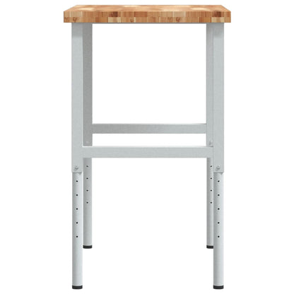 Werkbank rechthoekig 100x60x(73-99,5) cm massief acaciahout