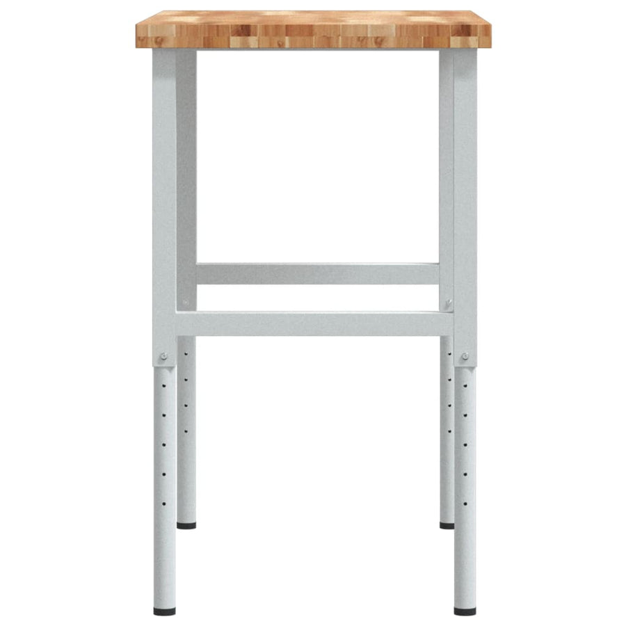 Werkbank rechthoekig 100x60x(73-99,5) cm massief acaciahout