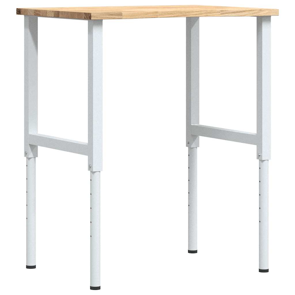 Werkbank 80x60x(71,5-98) cm massief eikenhout