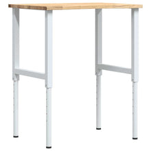 Werkbank 80x60x(71,5-98) cm massief eikenhout