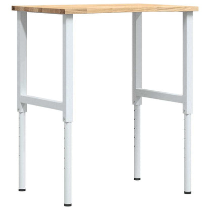 Werkbank 80x60x(71,5-98) cm massief eikenhout