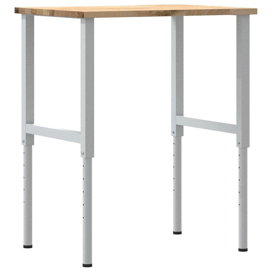 Werkbank 80x60x(71,5-98) cm massief eikenhout