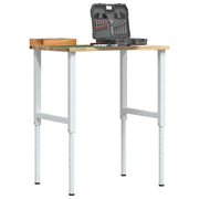 Werkbank 80x60x71,5-98 cm massief eikenhout