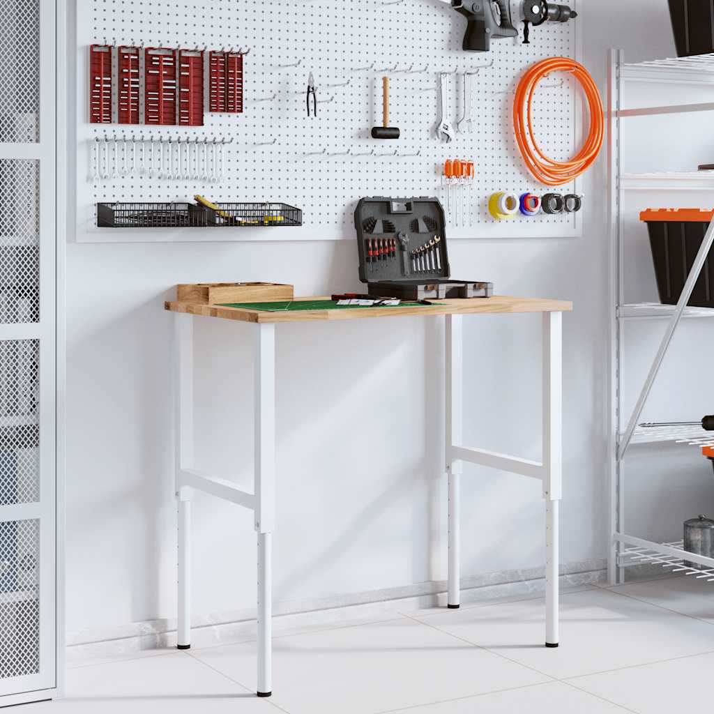 Werkbank 100x60x(71,5-98) cm massief eikenhout