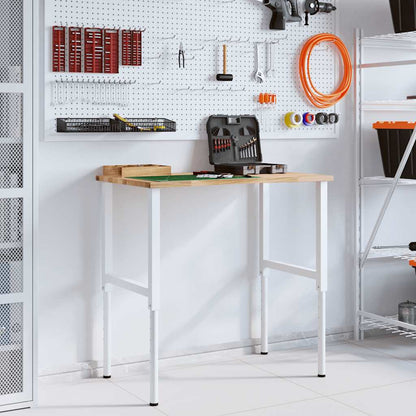 Werkbank 100x60x(71,5-98) cm massief eikenhout