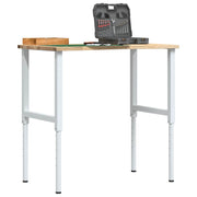 Werkbank 100x60x(71,5-98) cm massief eikenhout metaal