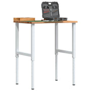 Werkbank 80x60x(71,5-98) cm massief eikenhout
