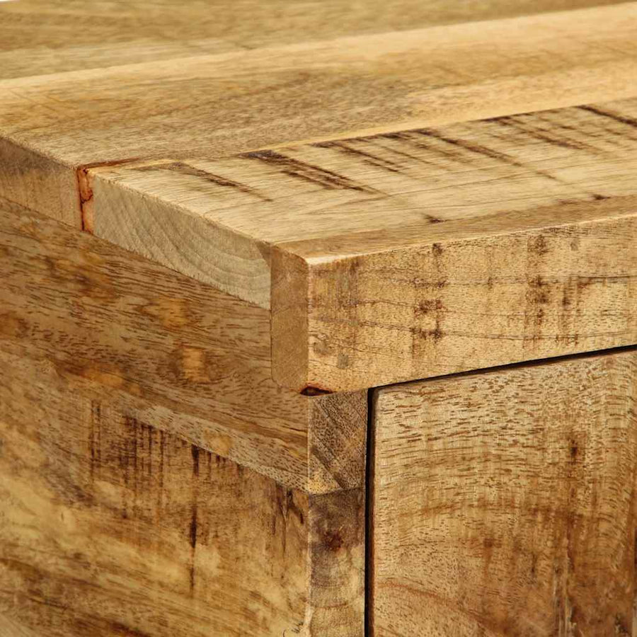 Nachtkastje wandgemonteerd massief ruw mangohout