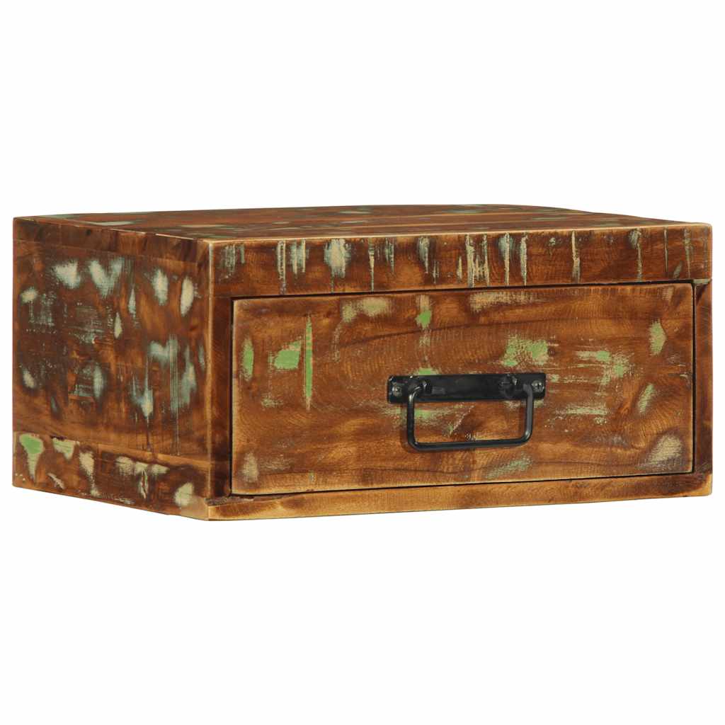 Nachtkastjes 2 st wandgemonteerd massief gerecycled hout