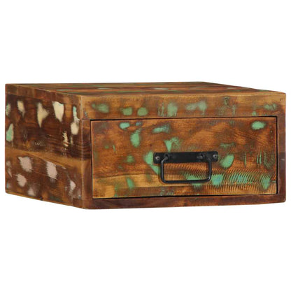 Nachtkastjes 2 st wandgemonteerd massief gerecycled hout