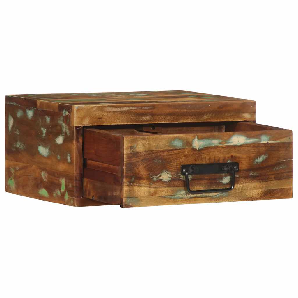 Nachtkastjes 2 st wandgemonteerd massief gerecycled hout