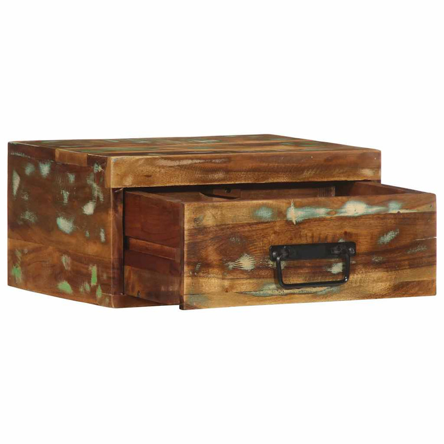 Nachtkastjes 2 st wandgemonteerd massief gerecycled hout